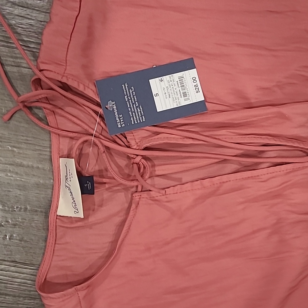 Universal Thread Pink Tie-Front Flutter Sleeve Dr… - image 4